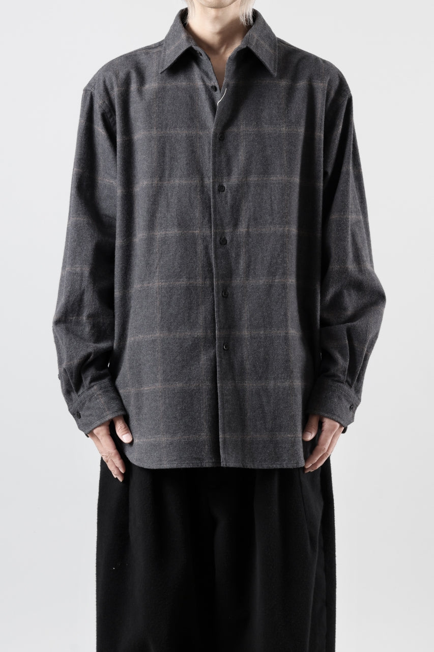 CAPERTICA 4 TUCK SHIRT / DARK MELANGE CHECK FLANNEL