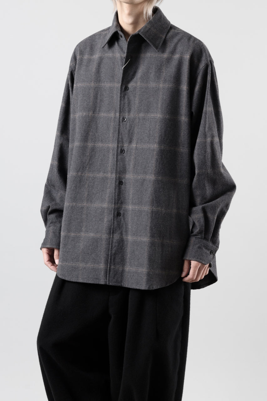 CAPERTICA 4 TUCK SHIRT / DARK MELANGE CHECK FLANNEL