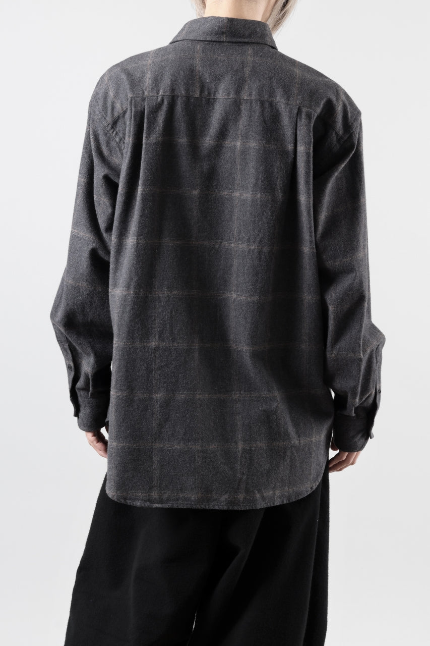 CAPERTICA 4 TUCK SHIRT / DARK MELANGE CHECK FLANNEL