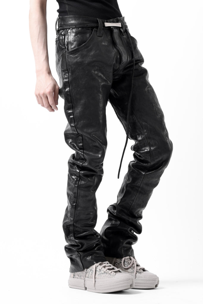 ISAMU KATAYAMA BACKLASH exclusive TIGHT STRAIGHT LEATHER PANTS / GARMENT DYED - ITALY SHOULDER