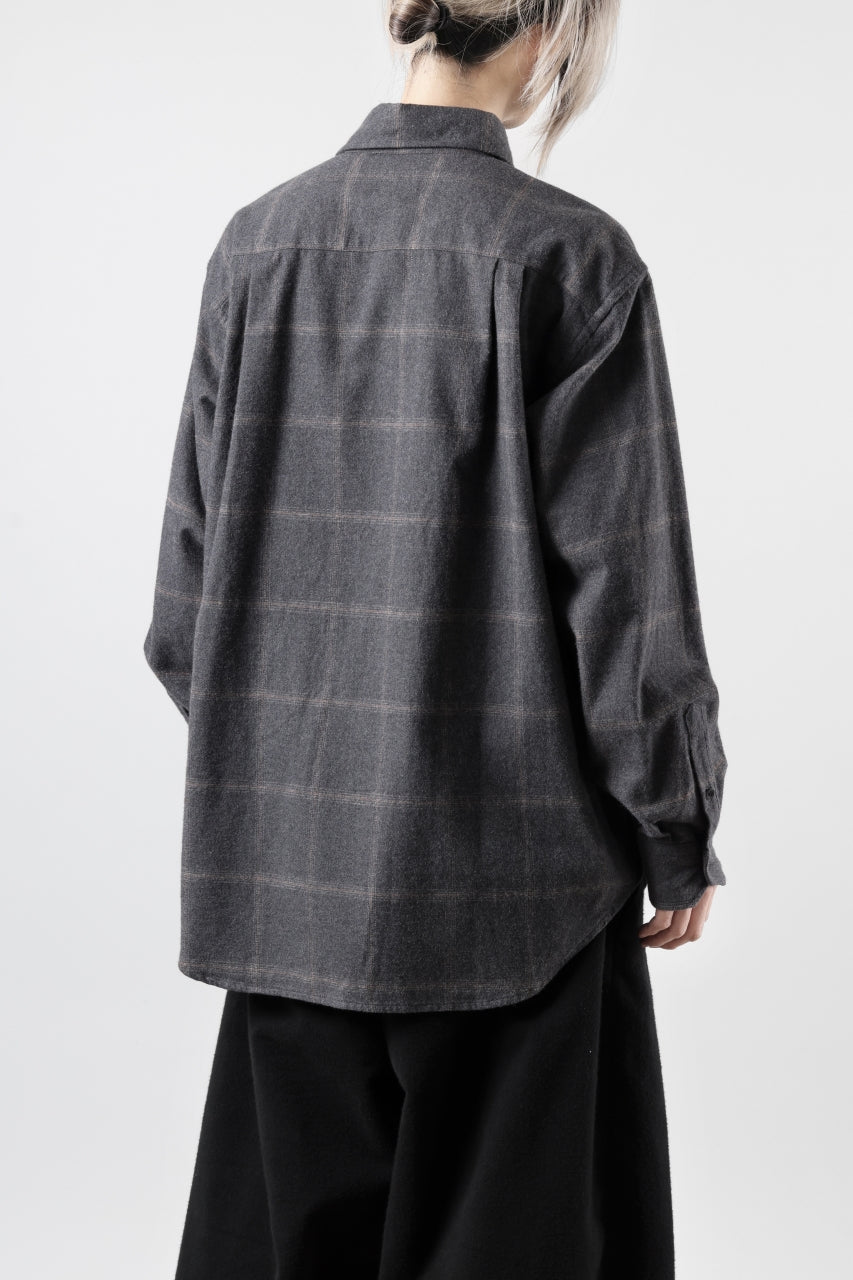 CAPERTICA 4 TUCK SHIRT / DARK MELANGE CHECK FLANNEL