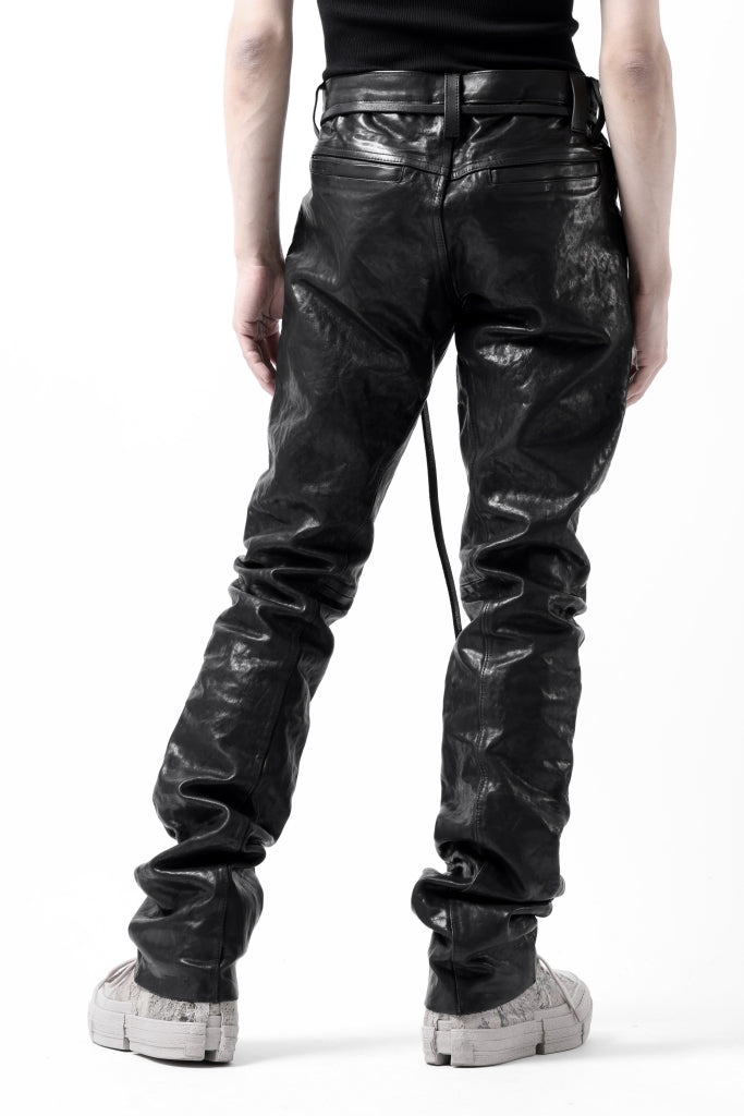 ISAMU KATAYAMA BACKLASH exclusive TIGHT STRAIGHT LEATHER PANTS / GARMENT DYED - ITALY SHOULDER