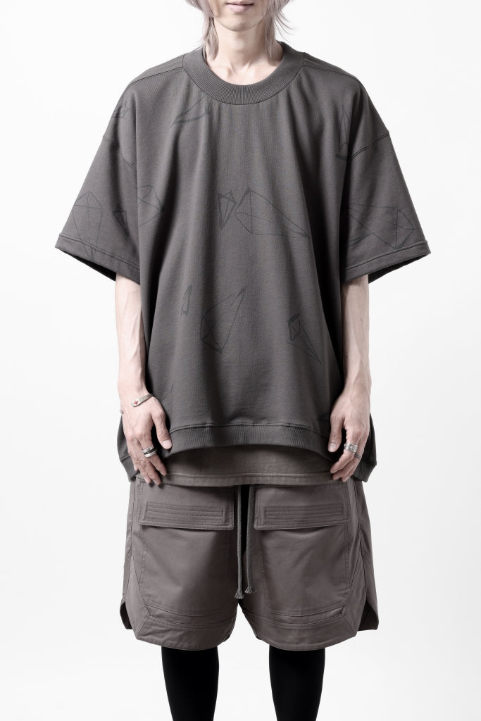 [ Tops ] A.F ARTEFACT PYRA PATTERN PRINT CREW NECK SHORT SLEEVE Price / ￥26,400 - (in tax) Foreign Price / ≒ $187.00 or €170,95 Size / 2, 3 (*Wearing ; 2) Color / Grey Material / Cotton