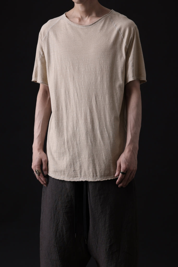 daub RAGLAN STITCH S/S CUTSEWN / COLD DYED COTTON LINEN JERSEY