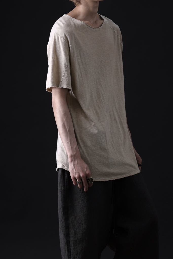 daub RAGLAN STITCH S/S CUTSEWN / COLD DYED COTTON LINEN JERSEY