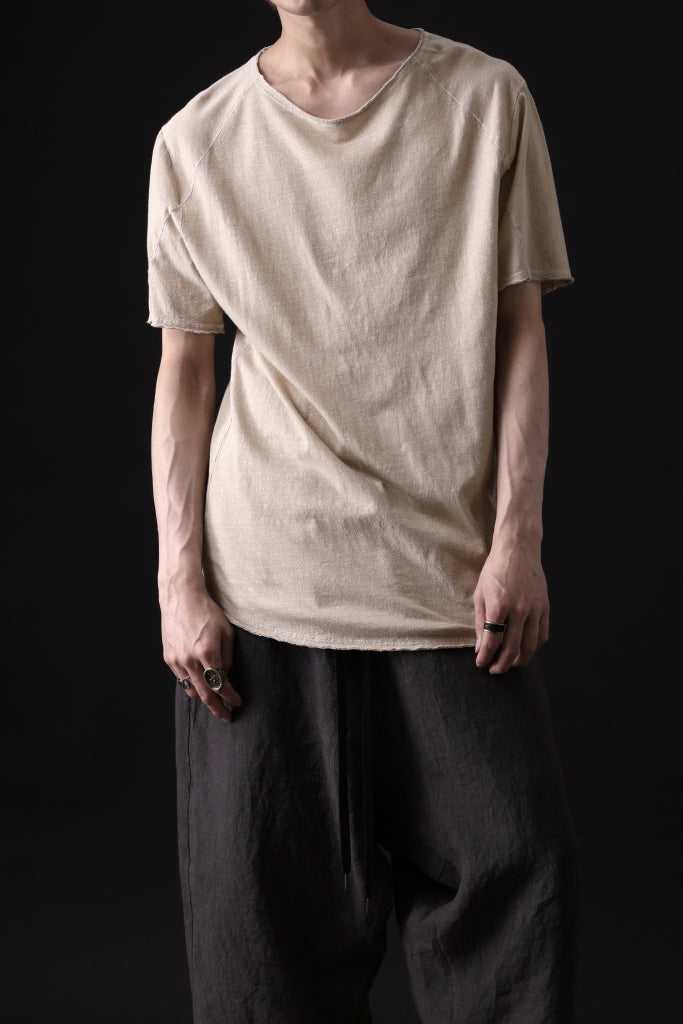 daub RAGLAN STITCH S/S CUTSEWN / COLD DYED COTTON LINEN JERSEY