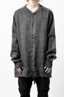 thom/krom DYEING BOMBER-SHIRT / LINEN+ELASTIC NYLON