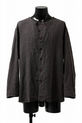 YUTA MATSUOKA exclusive round neck shirt / brushed linen canvas