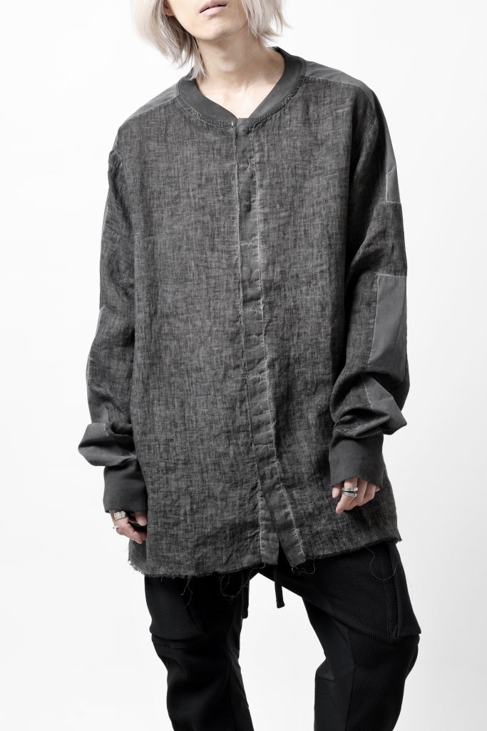 thom/krom DYEING BOMBER-SHIRT / LINEN+ELASTIC NYLON