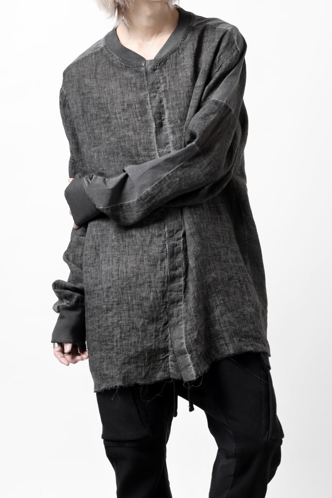 thom/krom DYEING BOMBER-SHIRT / LINEN+ELASTIC NYLON