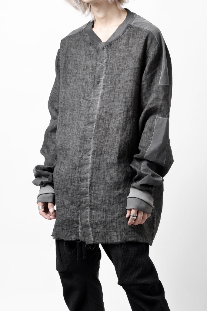 thom/krom DYEING BOMBER-SHIRT / LINEN+ELASTIC NYLON