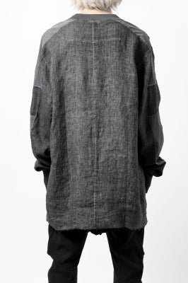 thom/krom DYEING BOMBER-SHIRT / LINEN+ELASTIC NYLON