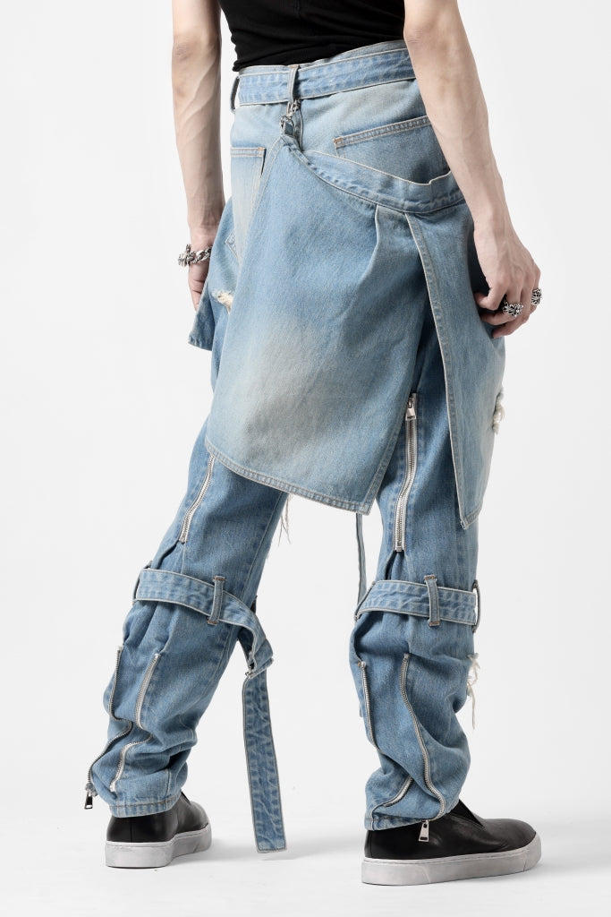 N/07 SEDITIOUS BONDAGE TROUSERS / CRUSHED BLEACH DENIM