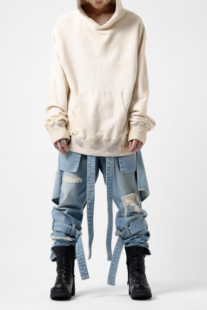 N/07 SEDITIOUS BONDAGE TROUSERS / CRUSHED BLEACH DENIM