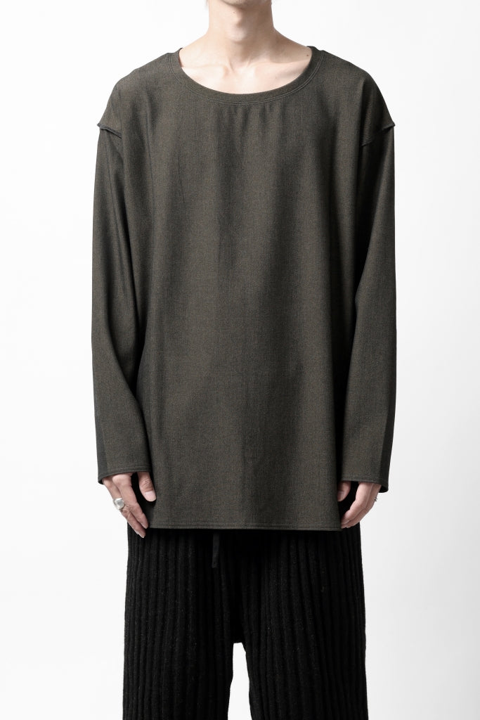 ISAMU KATAYAMA BACKLASH ROUND HEM L/S TOPS / STRETCH HEAT STORAGE FLEECE