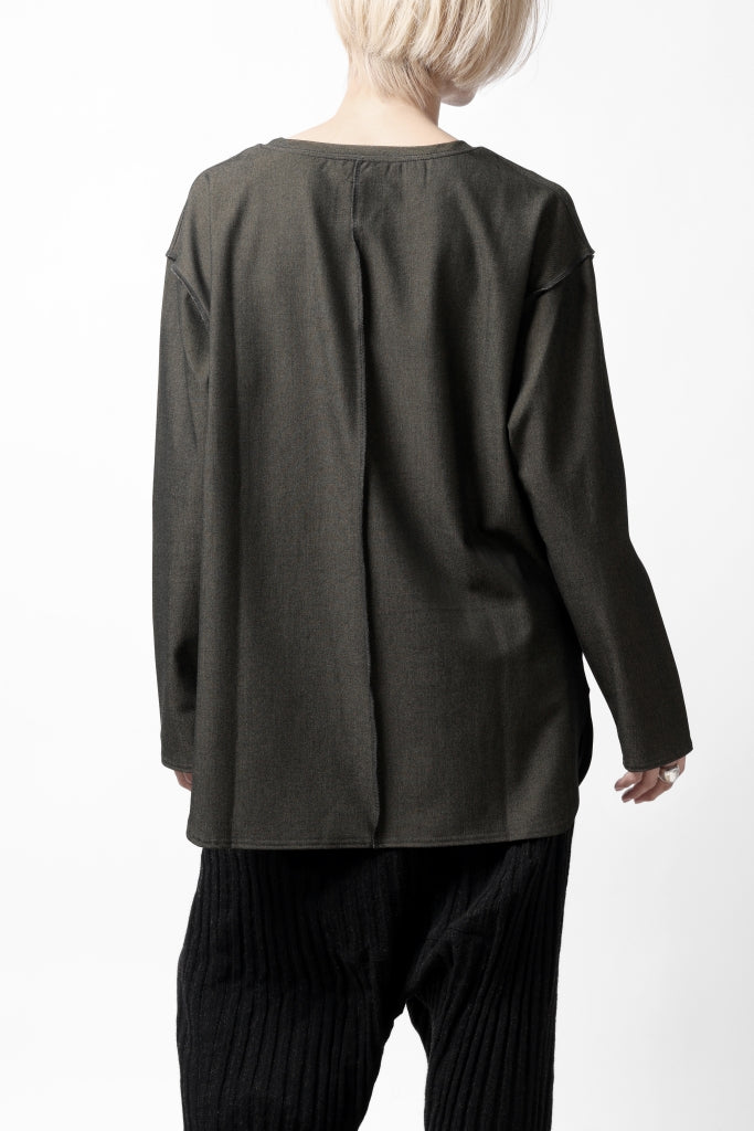 ISAMU KATAYAMA BACKLASH ROUND HEM L/S TOPS / STRETCH HEAT STORAGE FLEECE