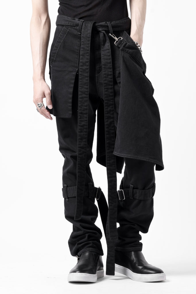 N/07 SEDITIOUS BONDAGE TROUSERS / BLEACHED BLACK DENIM 