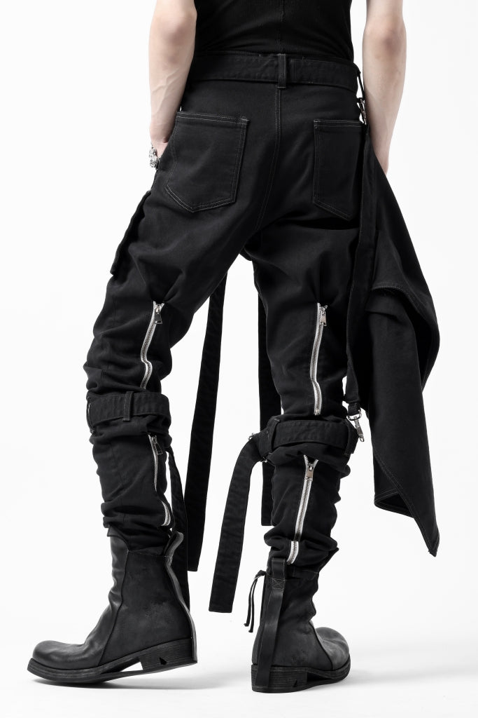 N/07 SEDITIOUS BONDAGE TROUSERS / BLEACHED BLACK DENIM 