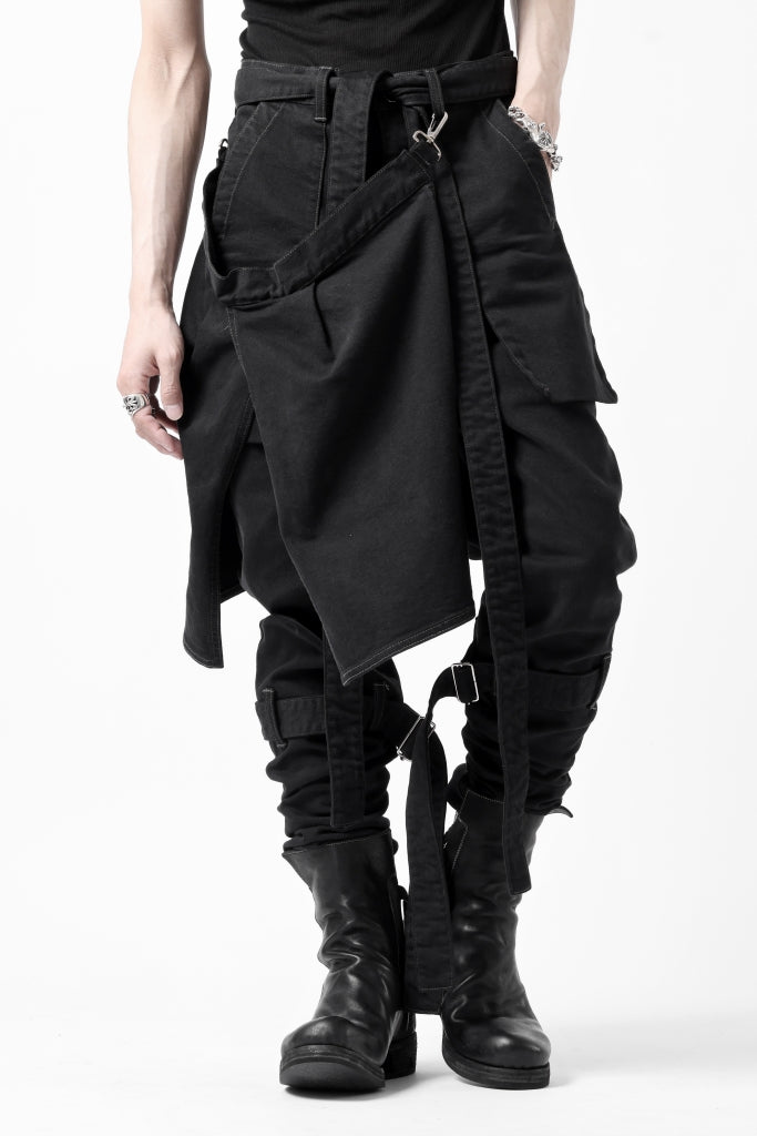 N/07 SEDITIOUS BONDAGE TROUSERS / BLEACHED BLACK DENIM 