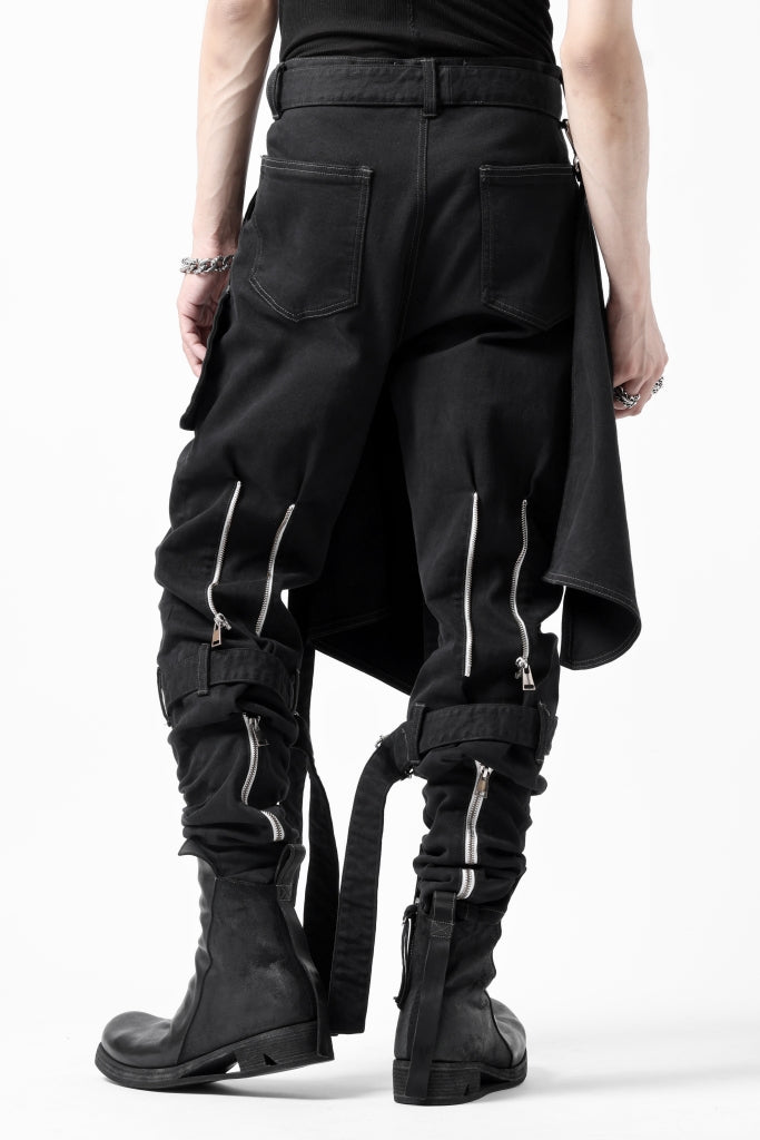 N/07 SEDITIOUS BONDAGE TROUSERS / BLEACHED BLACK DENIM 