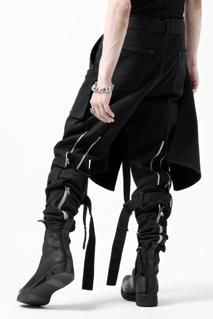 N/07 SEDITIOUS BONDAGE TROUSERS / BLEACHED BLACK DENIM 