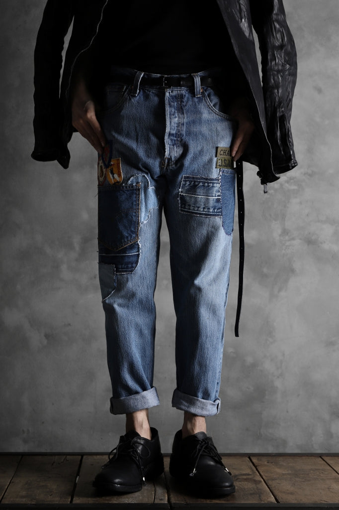 CHANGES VINTAGE REMAKE PATCHWORK DENIM TAPERED PANTS / VINTAGE DENIM