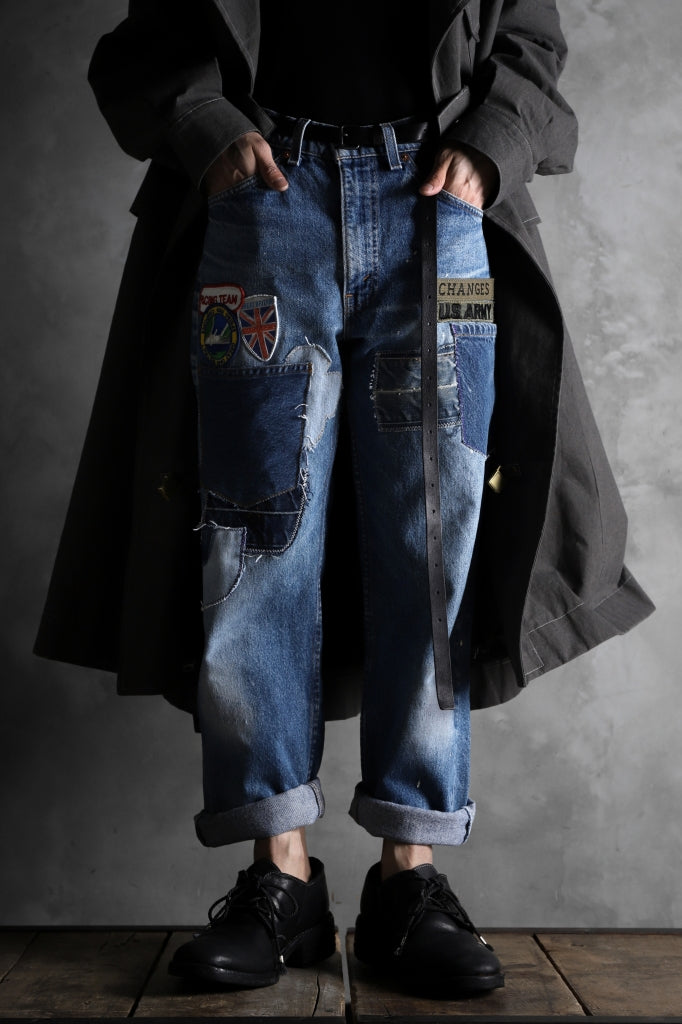 CHANGES VINTAGE REMAKE PATCHWORK DENIM TAPERED PANTS / VINTAGE DENIM