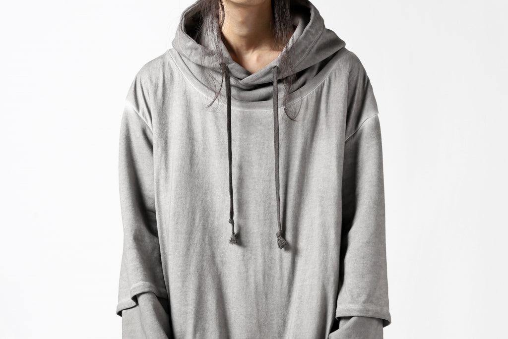 A.F ARTEFACT "BEHIND"DYEING LAYERED TEE HOODIE