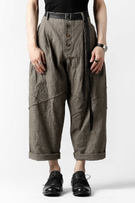 YUTA MATSUOKA cross switch cropped pants / spec dyed canvas