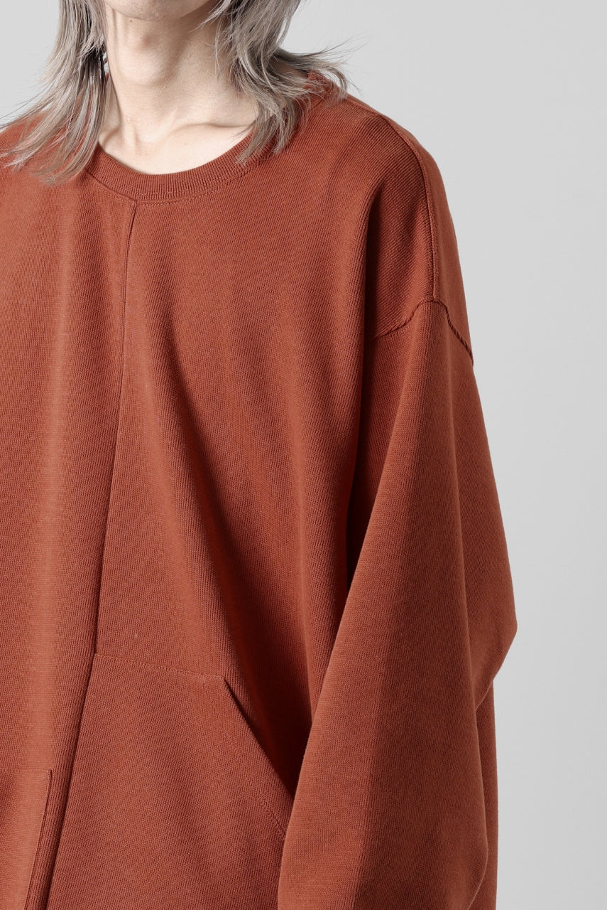 A.F ARTEFACT ASYMMETRY LOOP HEM TOP / COPE KNIT JERSEY