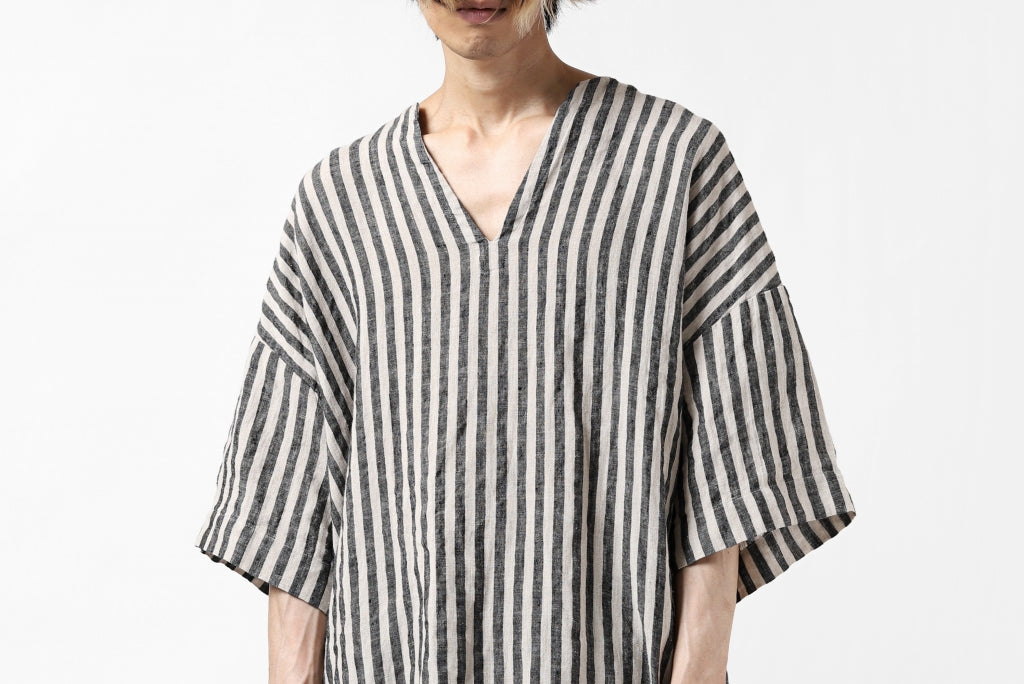 _vital exclusive minimal tunica tops / vintage farmers stripe linen