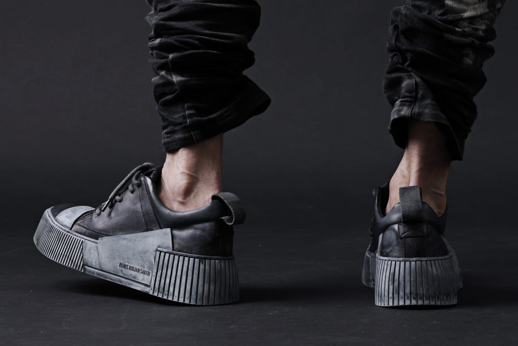 BORIS BIDJAN SABERI COW LEATHER LOW CUT SNEAKER / OBJECT DYED & HAND TREATED "BAMBA2.1"