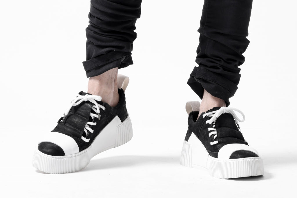 BORIS BIDJAN SABERI HORSE LEATHER LOW CUT SNEAKER / WASHED AND HAND TREATED "BAMBA2.1" 