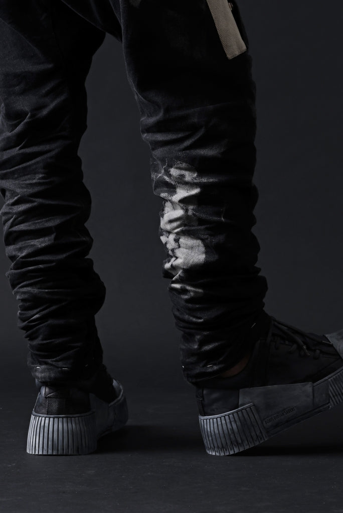 BORIS BIDJAN SABERI DROP CROTCH PANTS / STONE WASHED & USED EFFECT & BODY MOLDED "P24-F1603K"