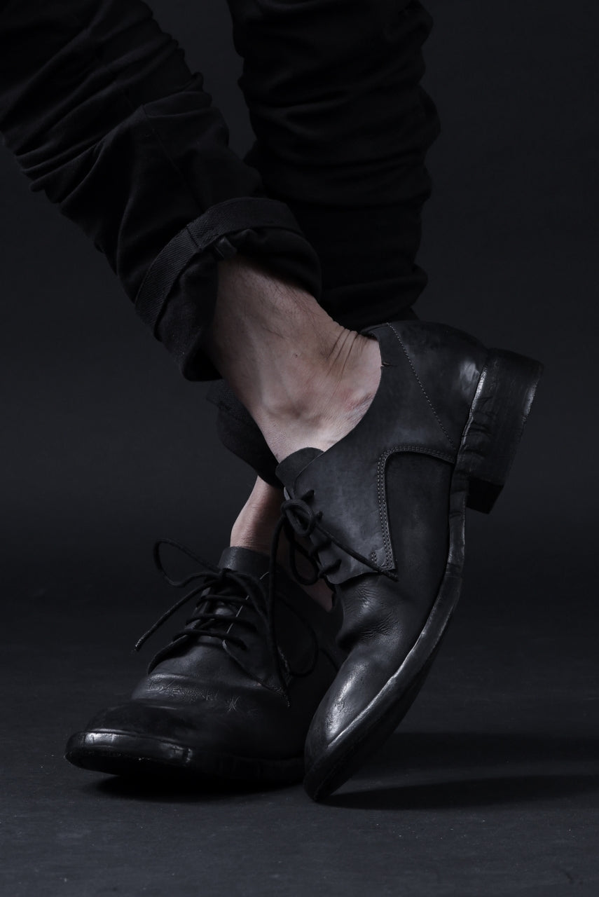 BORIS BIDJAN SABERI HORSE CULATTA SKIN DERBY SHOES / OBJECT DYED AND HAND-TREATED "SHOE2.1" 