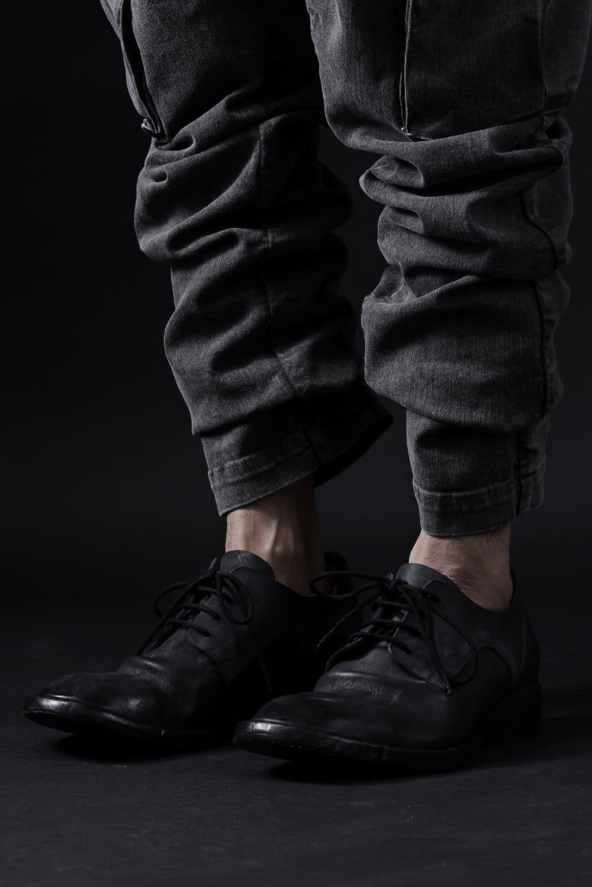 BORIS BIDJAN SABERI HORSE CULATTA SKIN DERBY SHOES / OBJECT DYED AND HAND-TREATED "SHOE2.1" 