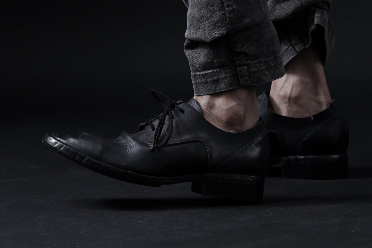 BORIS BIDJAN SABERI HORSE CULATTA SKIN DERBY SHOES / OBJECT DYED AND HAND-TREATED "SHOE2.1" 