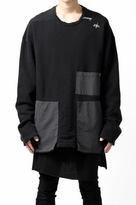 A.F ARTEFACT "FRAYED plus" DAMAGE COMBINATION SWEATER TOPS