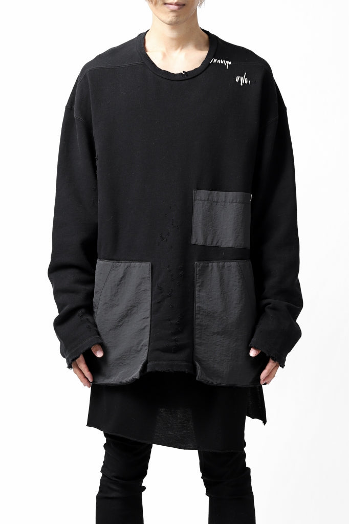 A.F ARTEFACT "FRAYED plus" DAMAGE COMBINATION SWEATER TOPS