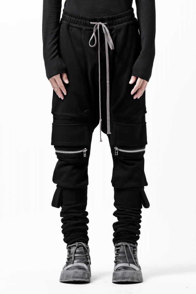 A.F ARTEFACT FLAP ZIP SARROUEL SKINNY PANTS / COTTON SWEAT