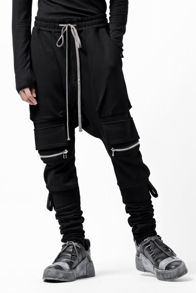 A.F ARTEFACT FLAP ZIP SARROUEL SKINNY PANTS / COTTON SWEAT