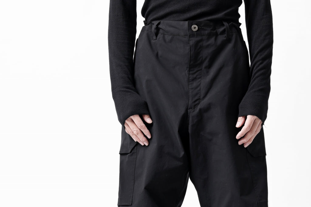 ISAMU KATAYAMA BACKLASH WIDE CARGO PANTS / STRETCH TYPEWRITER CLOTH