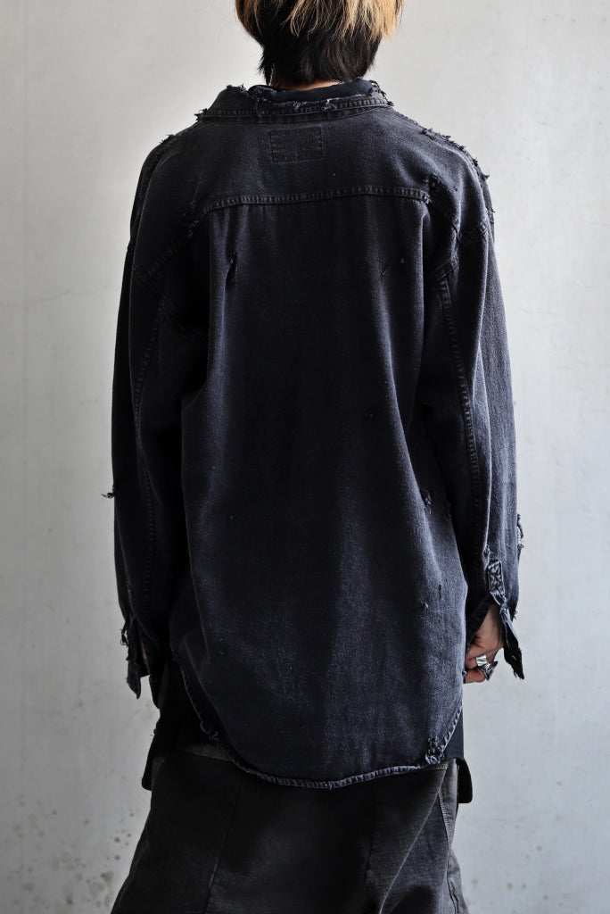 RESURRECTION HANDMADE distressed denim coverall shirt