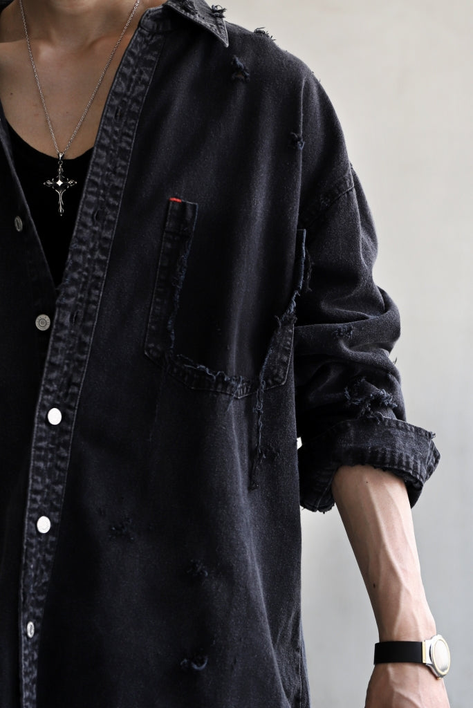 RESURRECTION HANDMADE distressed denim coverall shirt