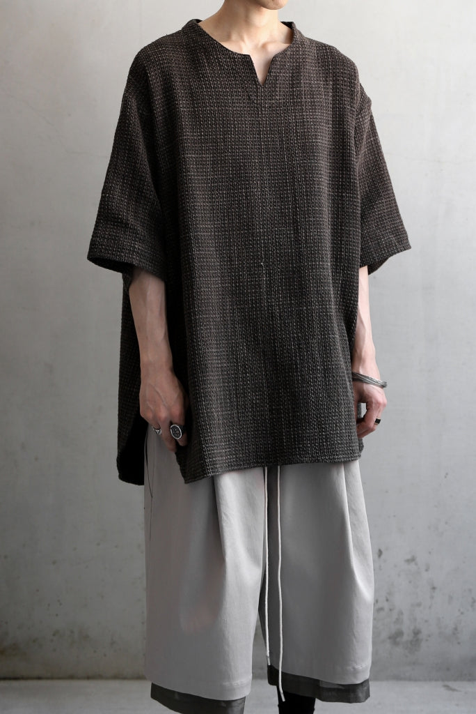 COLINA KEY NECK PULLOVER SHIRT / GARABO LIGHT SASHIKO (KASURI)