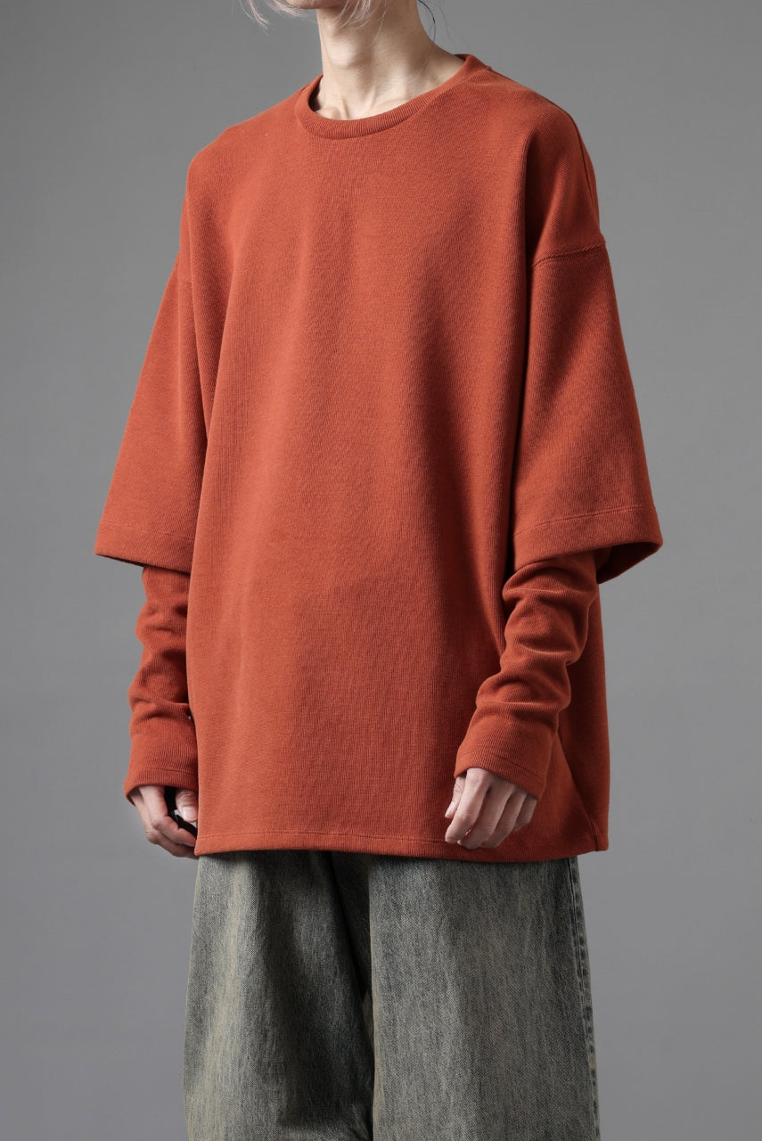 A.F ARTEFACT LAYERED SLEEVE TOP / COPE KNIT JERSEY