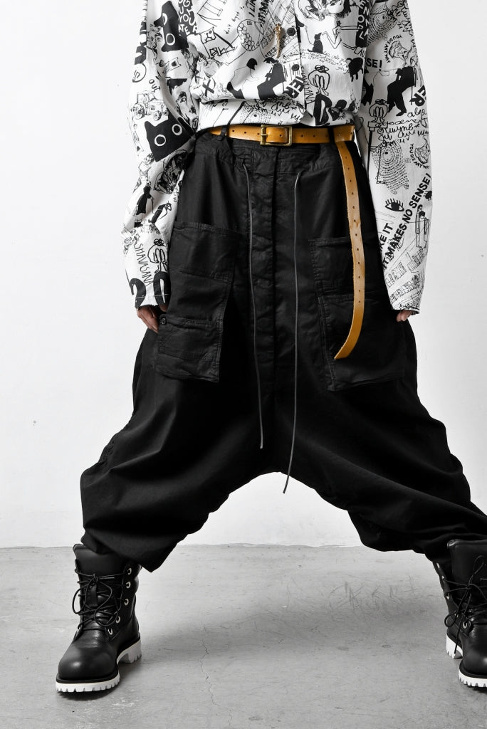 RUNDHOLZ DIP DROP CROTCH BAGGY POCKET PANTS / DYED STRETCH TWILL 
