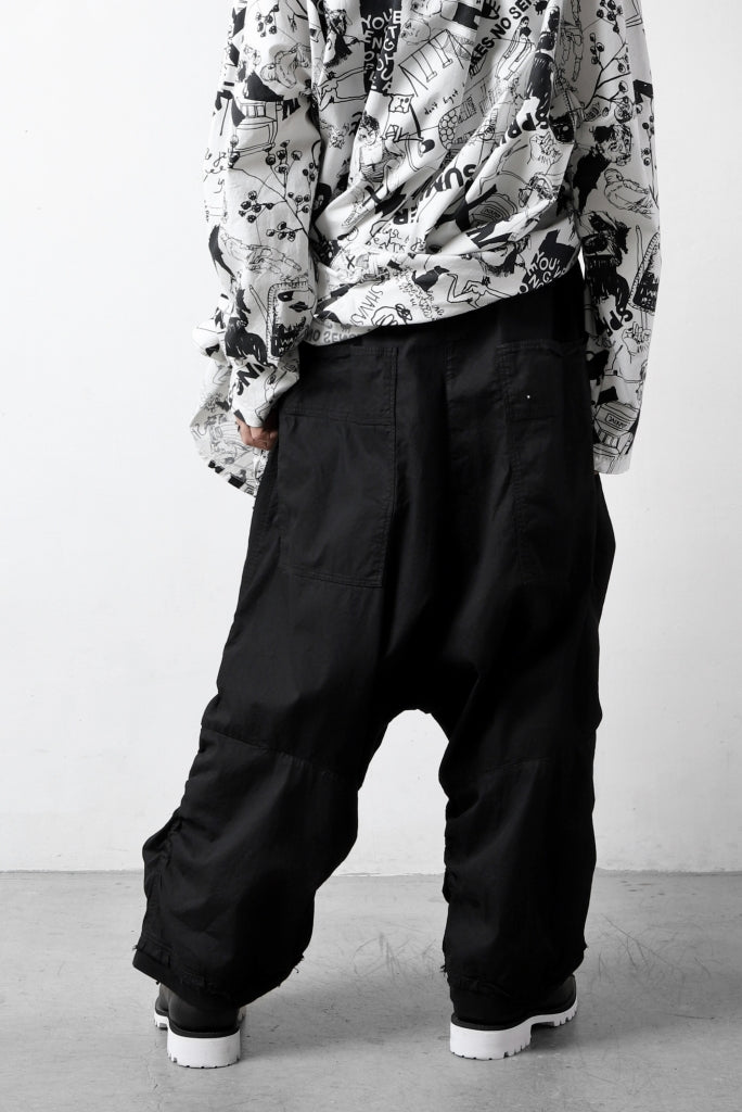 RUNDHOLZ DIP DROP CROTCH BAGGY POCKET PANTS / DYED STRETCH TWILL 