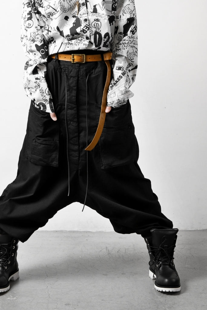 RUNDHOLZ DIP DROP CROTCH BAGGY POCKET PANTS / DYED STRETCH TWILL 