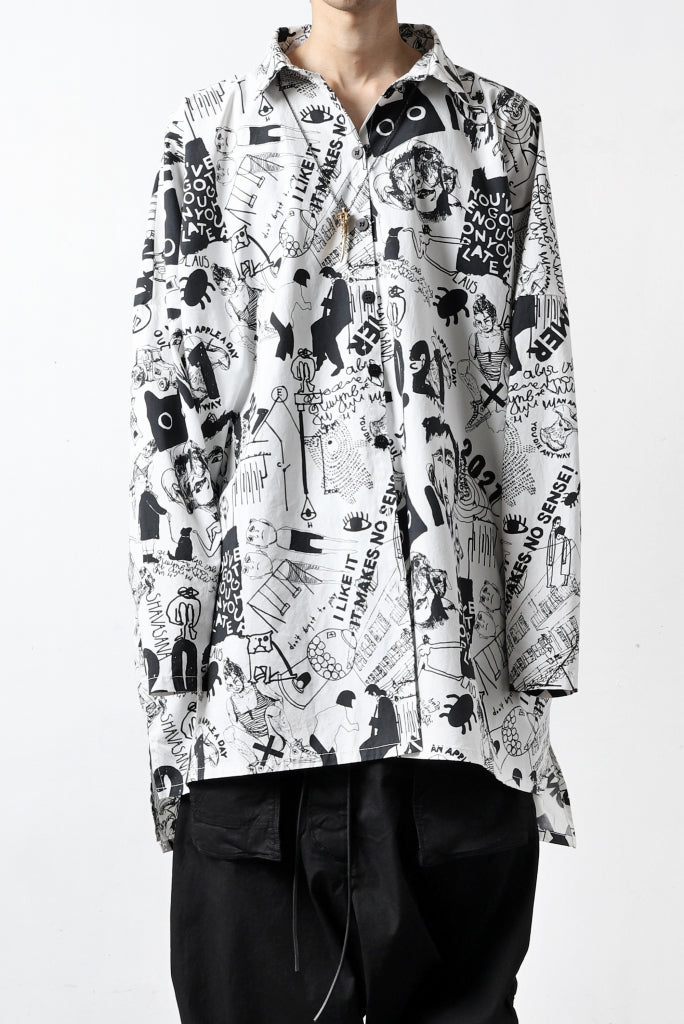 PAL OFFNER OVER SIZED SHIRT / SCRIBBLE PRINT